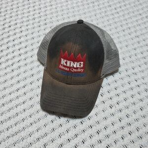 OTTO Brown Cap with Gray Mesh and Red Embroidery